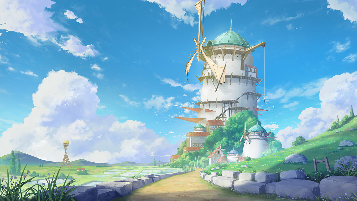 This is a pixiv picture whose title is 風車.
