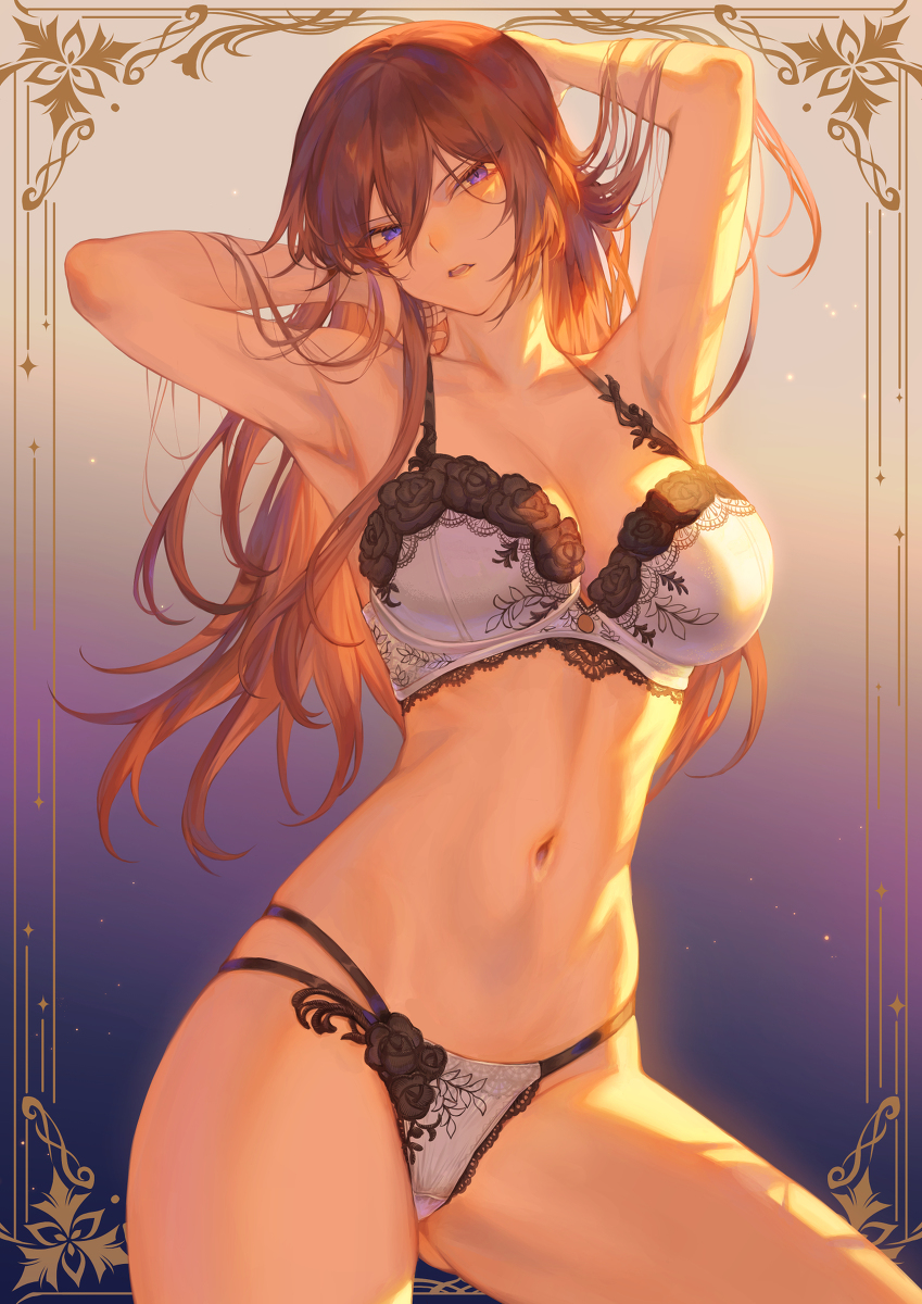 This is a pixiv picture whose title is 下着モデル「葵さん」.
