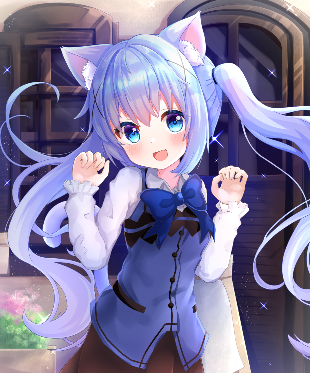 This is a pixiv picture whose title is 猫耳チノちゃん.