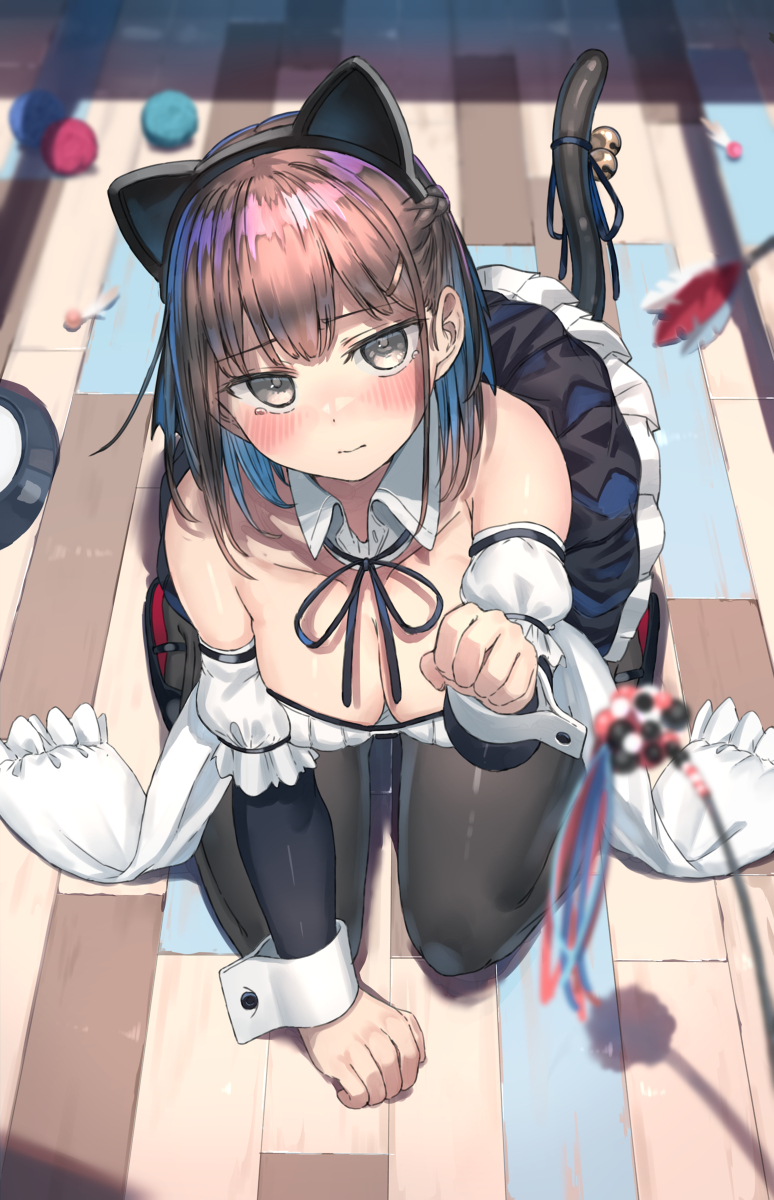 This is a pixiv picture whose title is 「…に、にゃあ…」.
