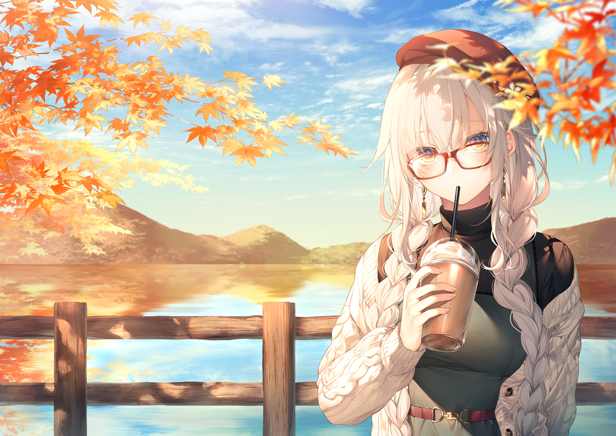 This is a pixiv picture whose title is 紅葉.