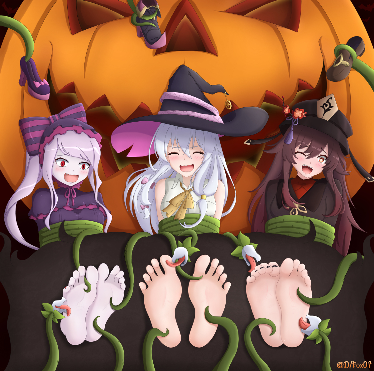 This is a pixiv picture whose title is Halloween Crossover🎃.