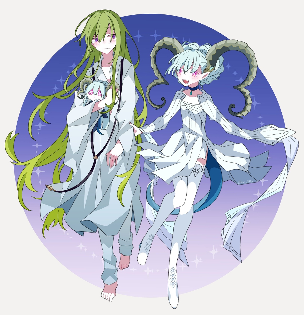 This is a pixiv picture whose title is ウルク親子.