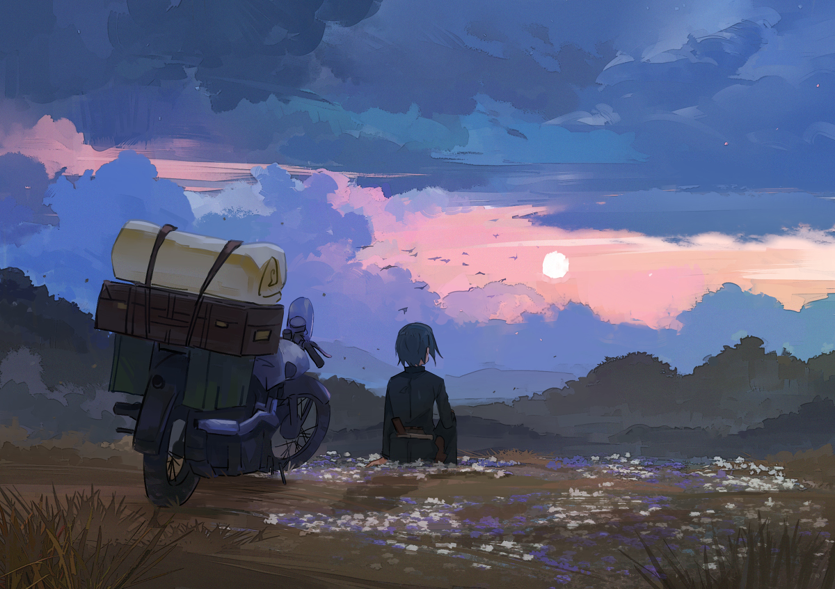 This is a pixiv picture whose title is 旅人.