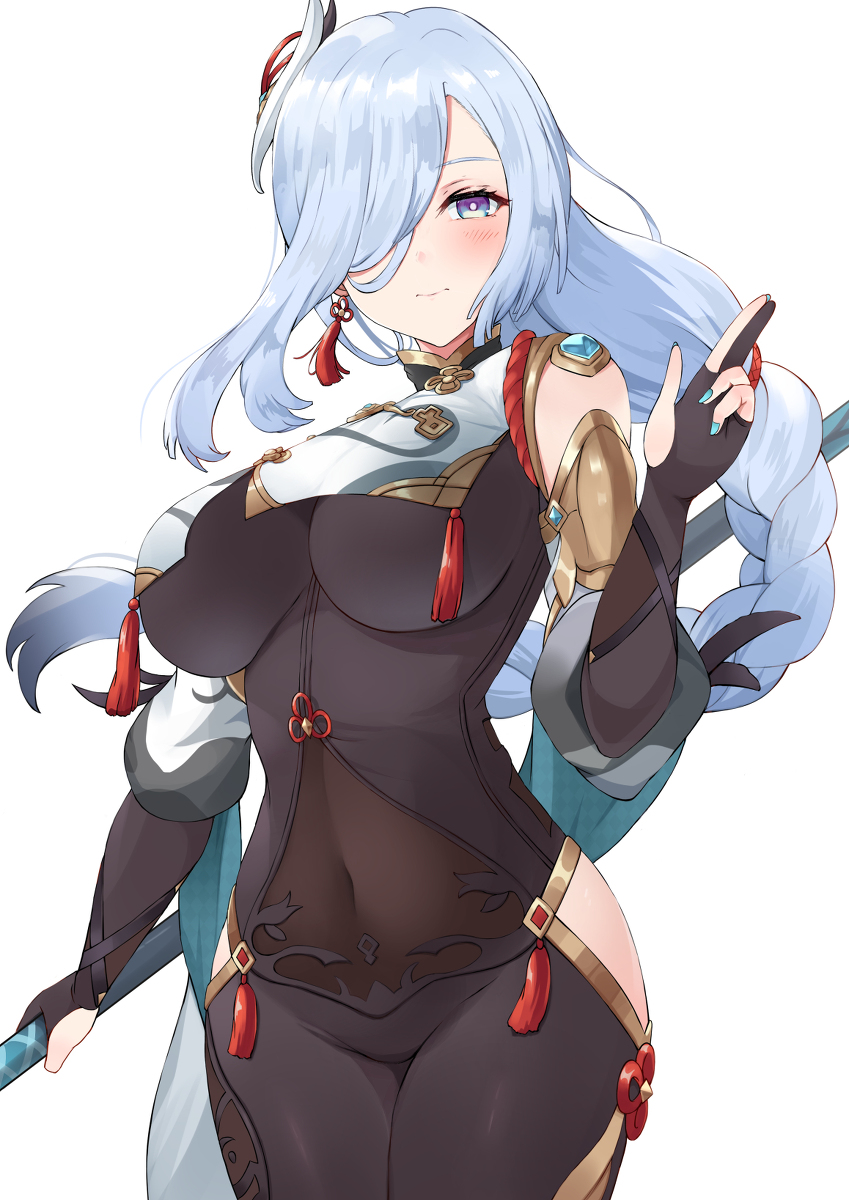 This is a pixiv picture whose title is 申鶴.