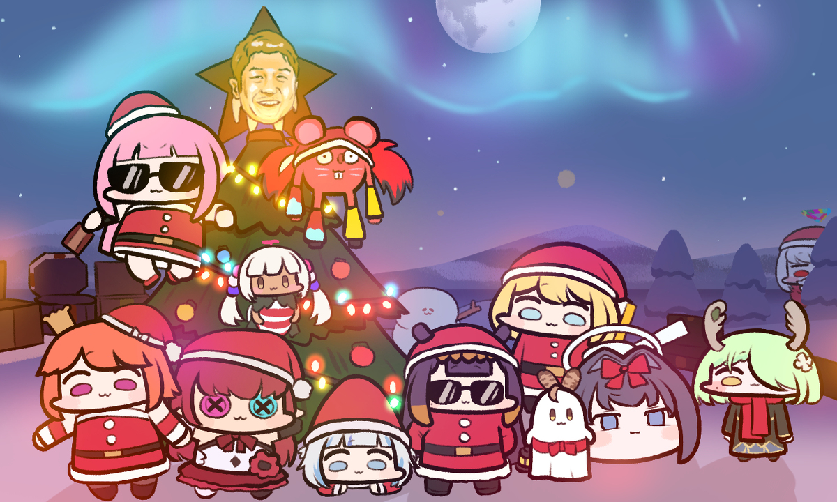 This is a pixiv picture whose title is hololive English🎄Merry Christmas.