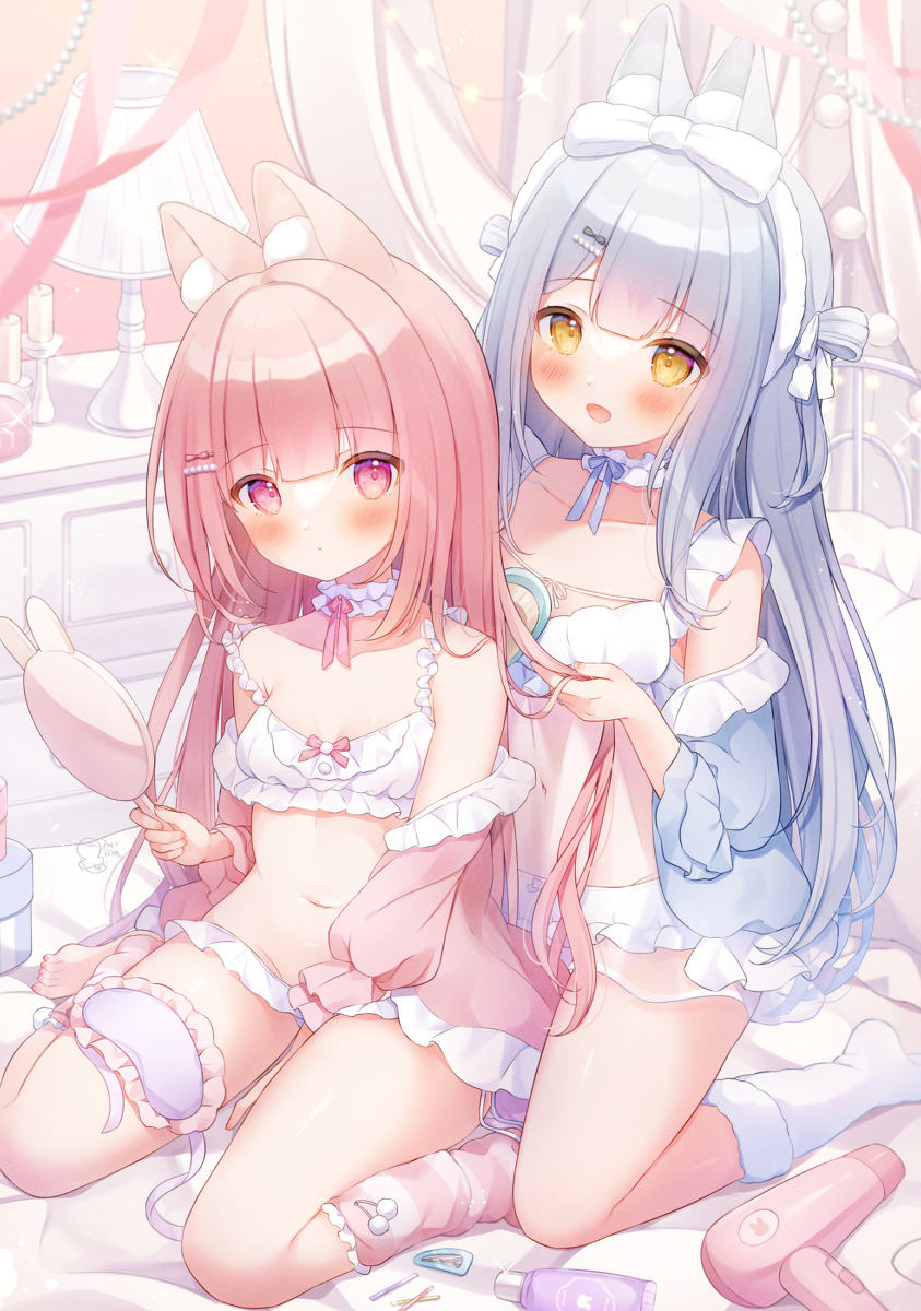 This is a pixiv picture whose title is ガールズトーク🐰🐰.