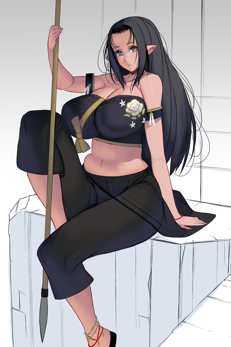 This is a pixiv picture whose title is 褐色冒険者さん.