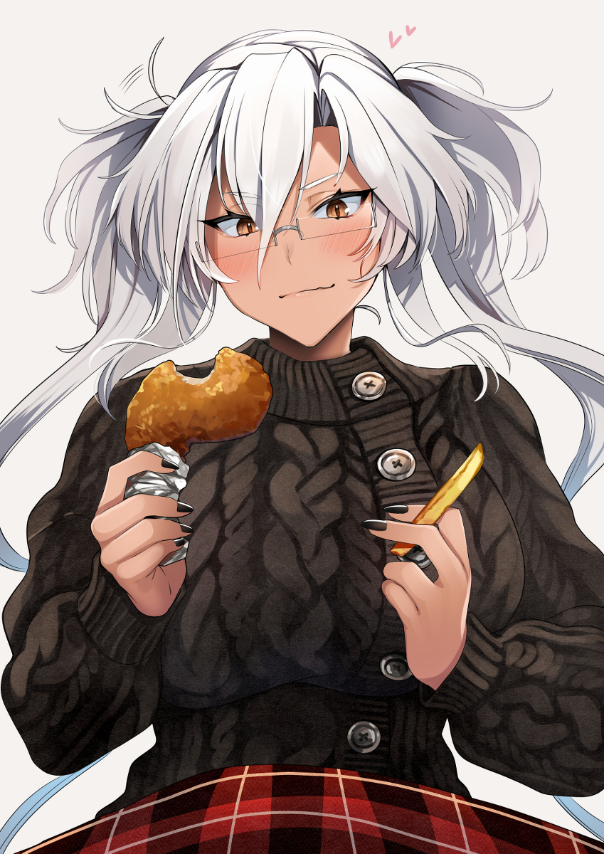 This is a pixiv picture whose title is うまいものを食べると子供みたいな一面をみせてくれる.