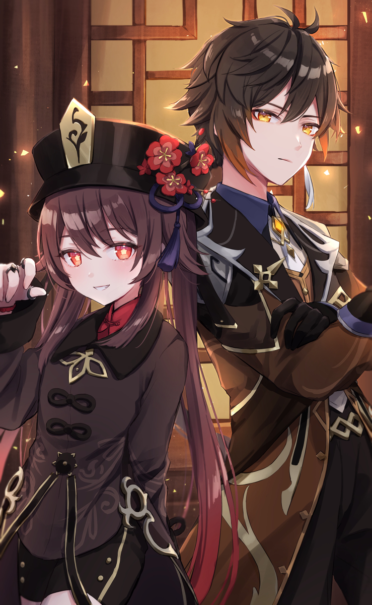This is a pixiv picture whose title is 往生堂コンビ.