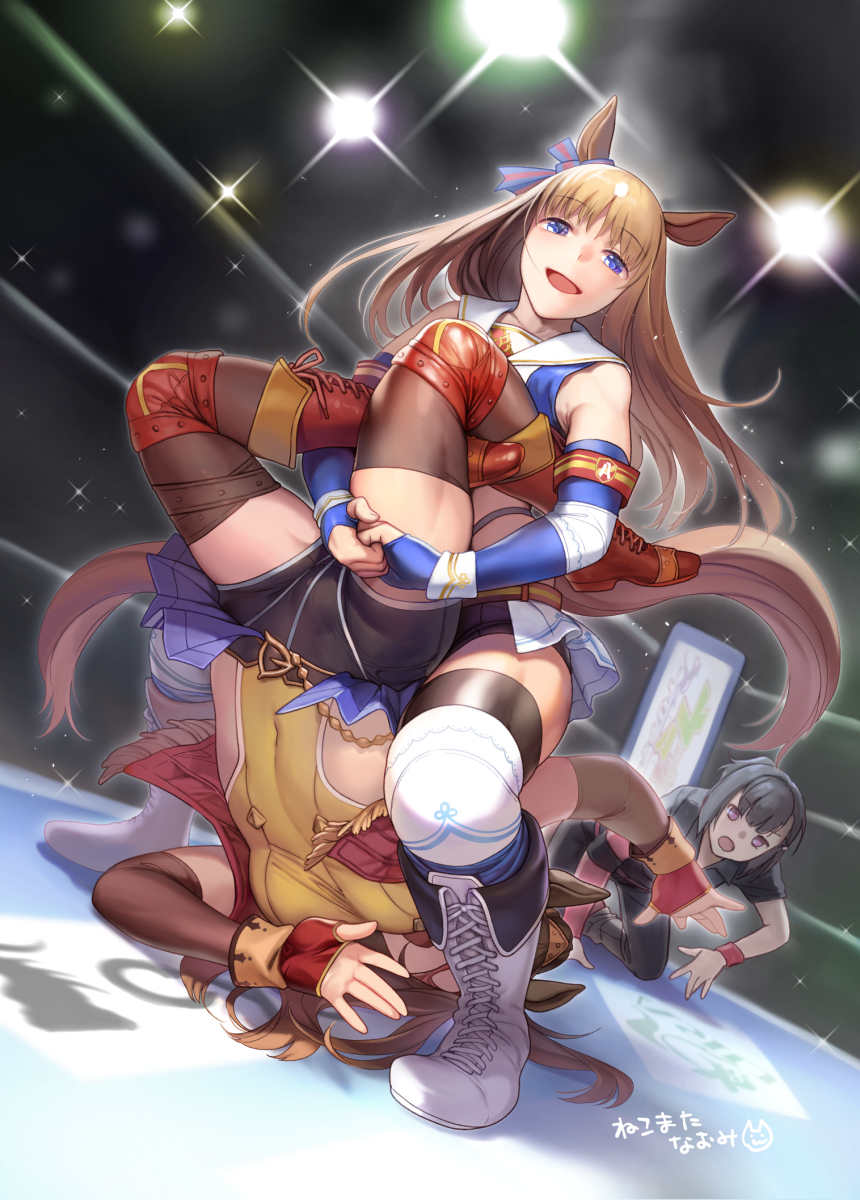 This is a pixiv picture whose title is ウマ娘プロレス.