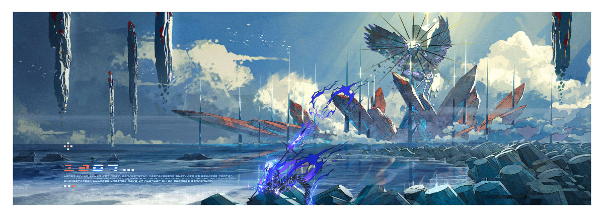 This is a pixiv picture whose title is 神域陨落.