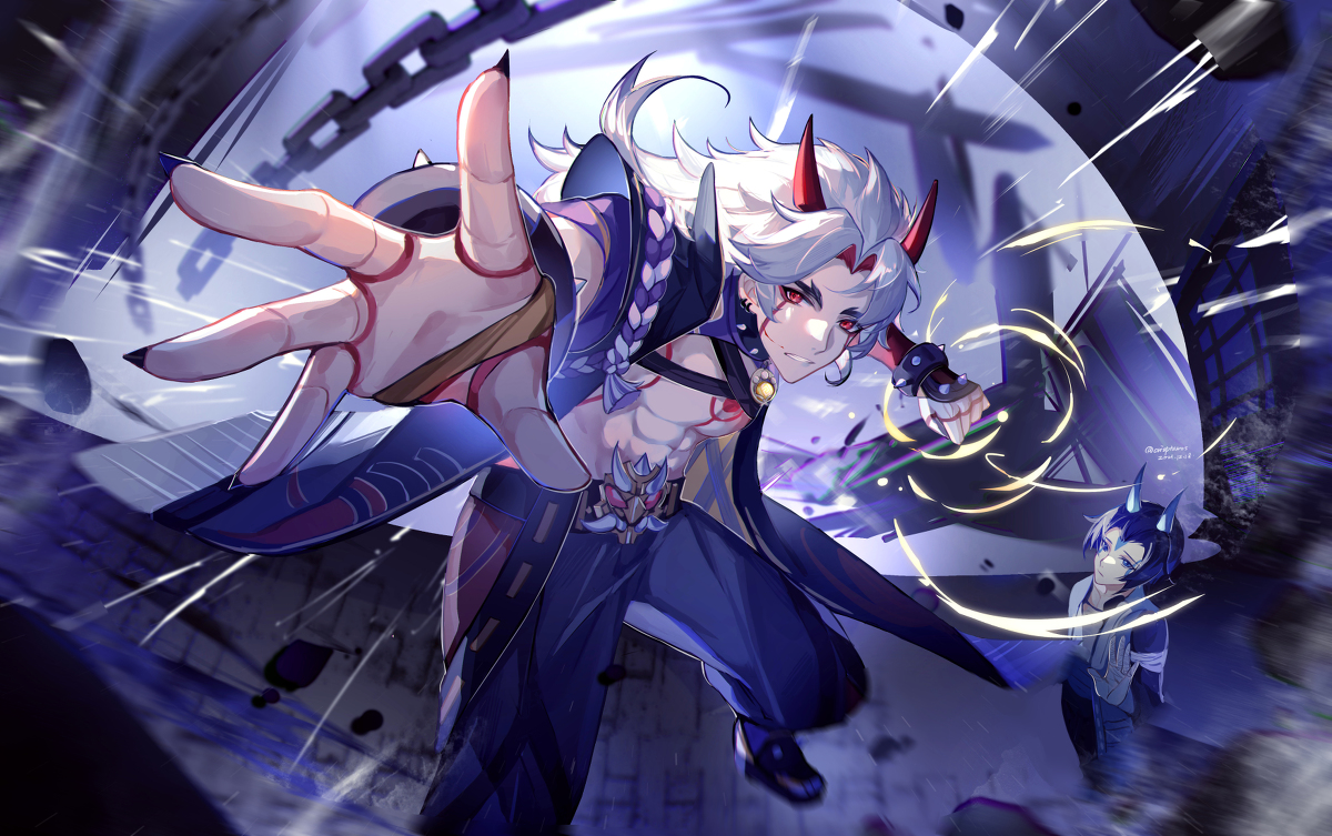 This is a pixiv picture whose title is Arataki itto.