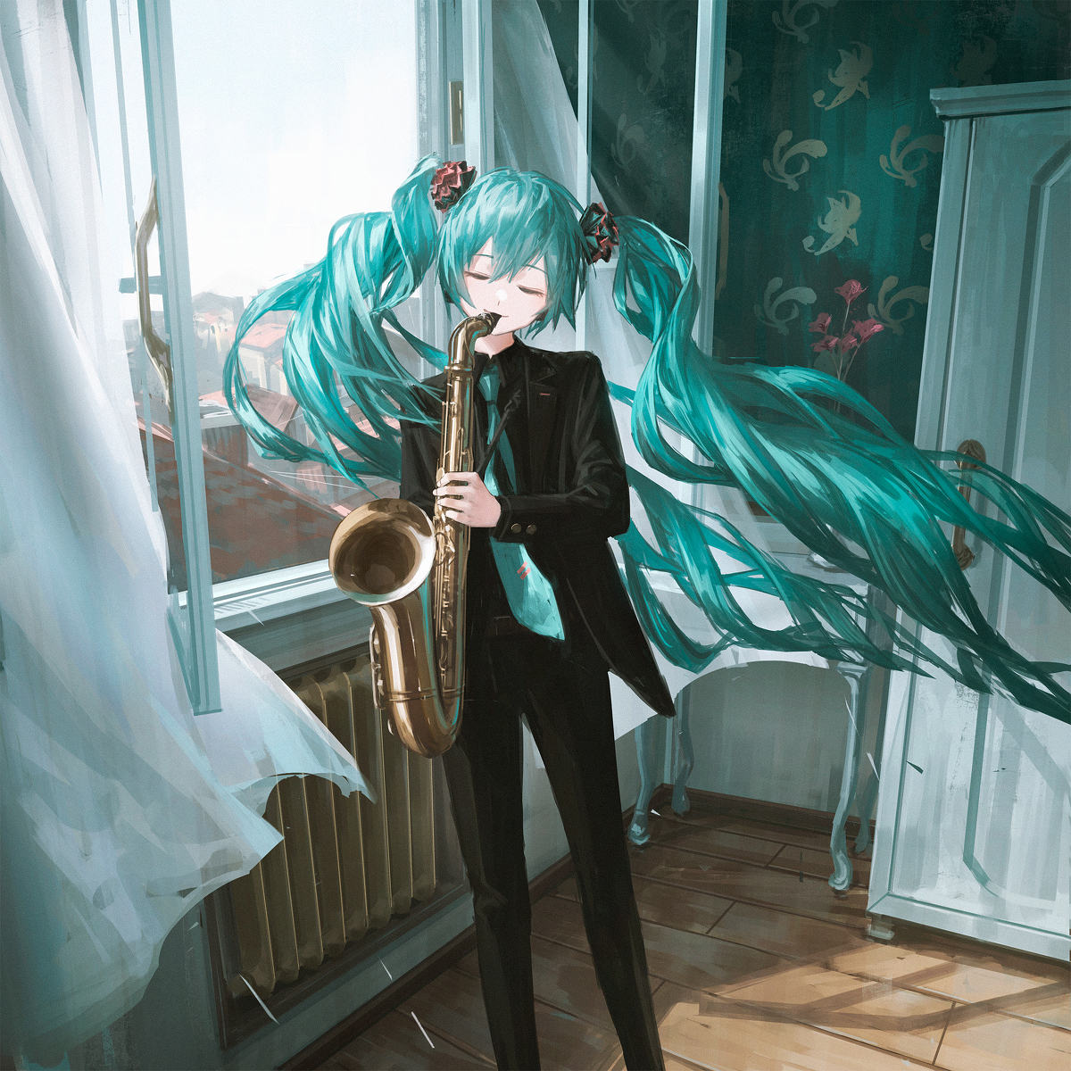 This is a pixiv picture whose title is 🎷.