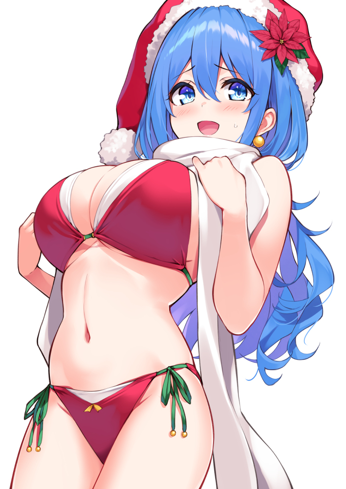 This is a pixiv picture whose title is クリスマスビキニ藍さん.