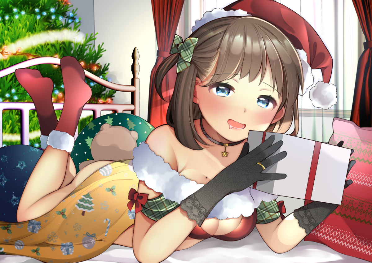 This is a pixiv picture whose title is デートでさえ寝坊してくる彼女がクリスマスの朝だけは早起きしてくる.