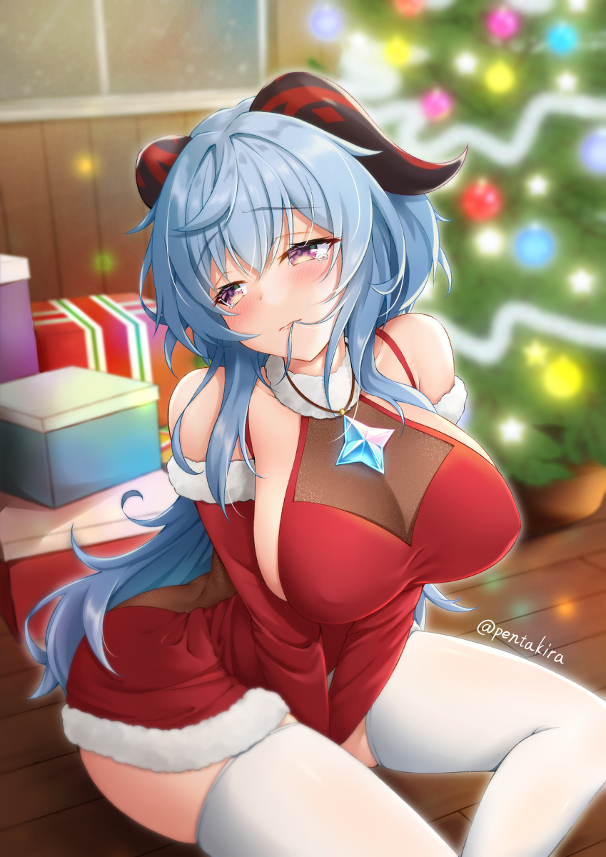 This is a pixiv picture whose title is サンタ甘雨.