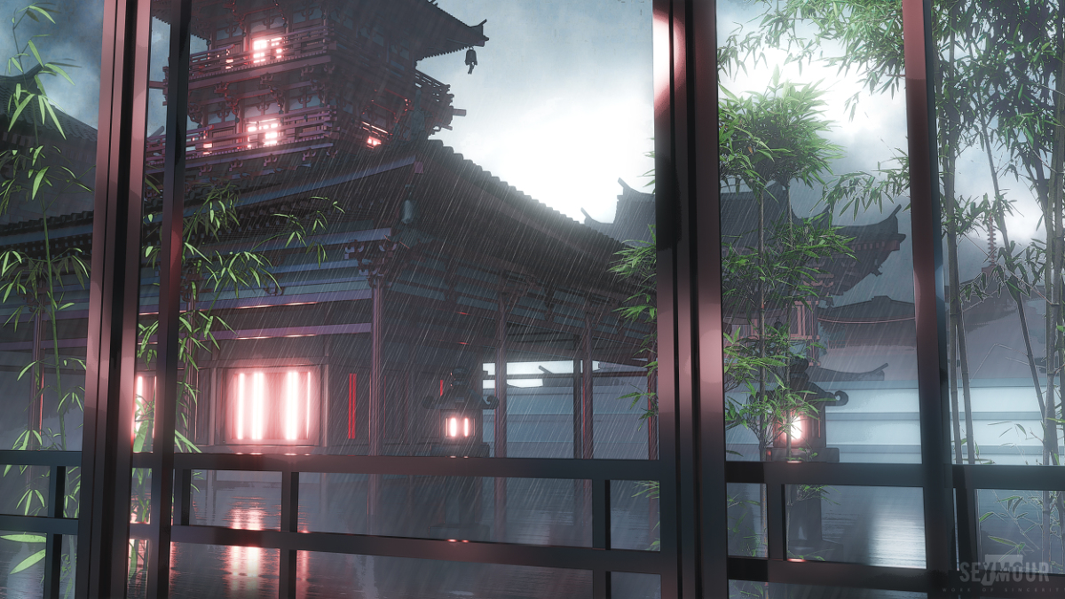 This is a pixiv picture whose title is 国风场景1.