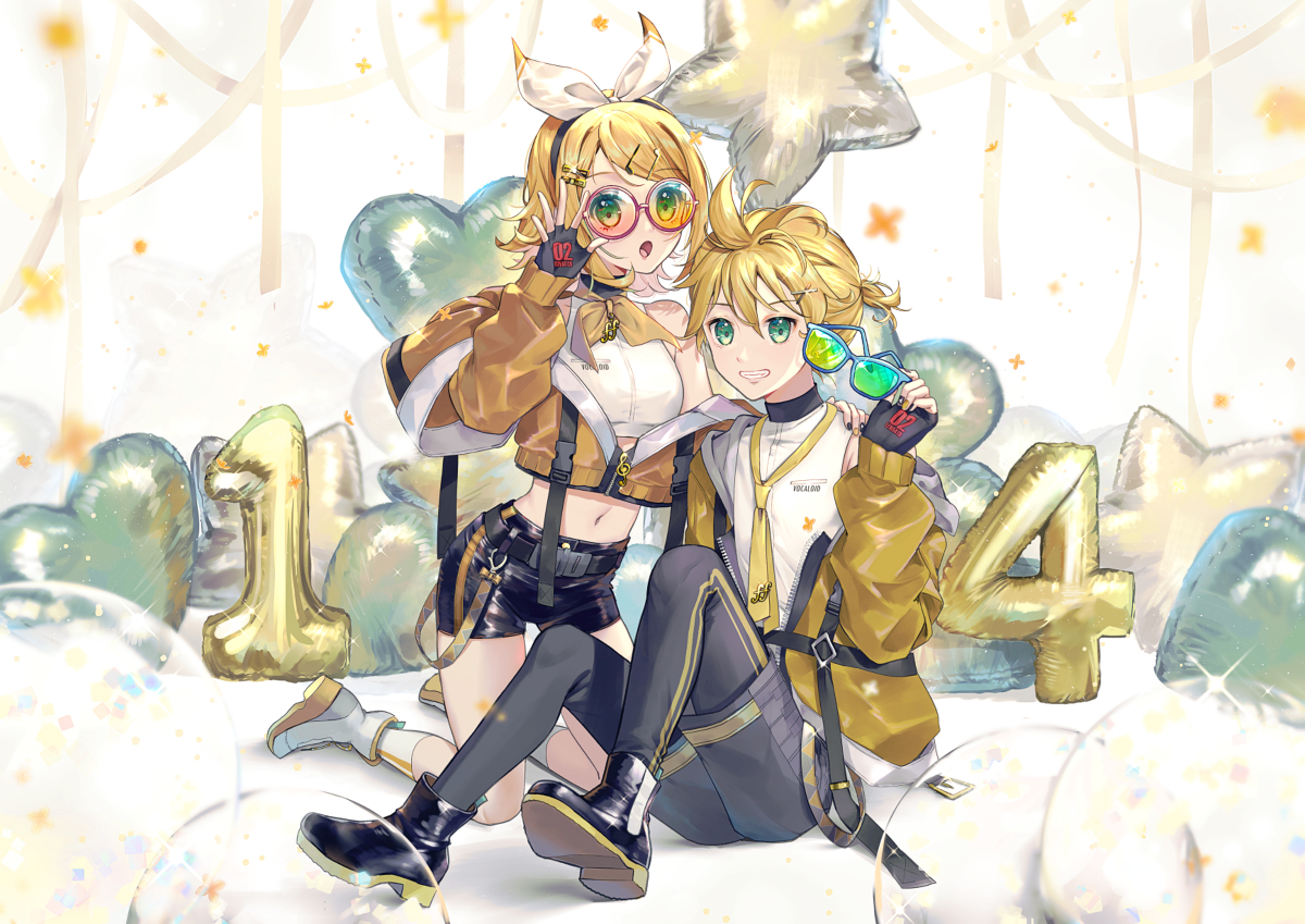 This is a pixiv picture whose title is 鏡音14誕.