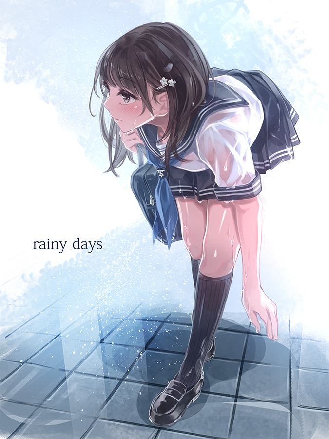 This is a pixiv picture whose title is ◇【Tシャツ-LMサイズ】『rainy days』.