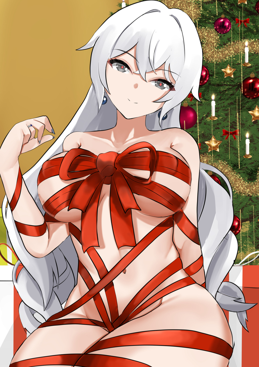 This is a pixiv picture whose title is Bronya (Christmas Edition).