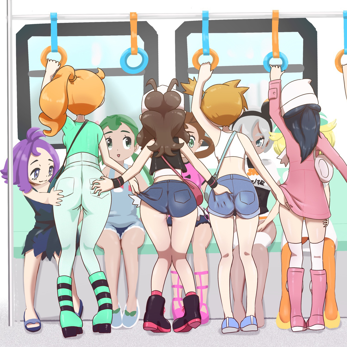 This is a pixiv picture whose title is 21−203 尻を触ってもいい車両.