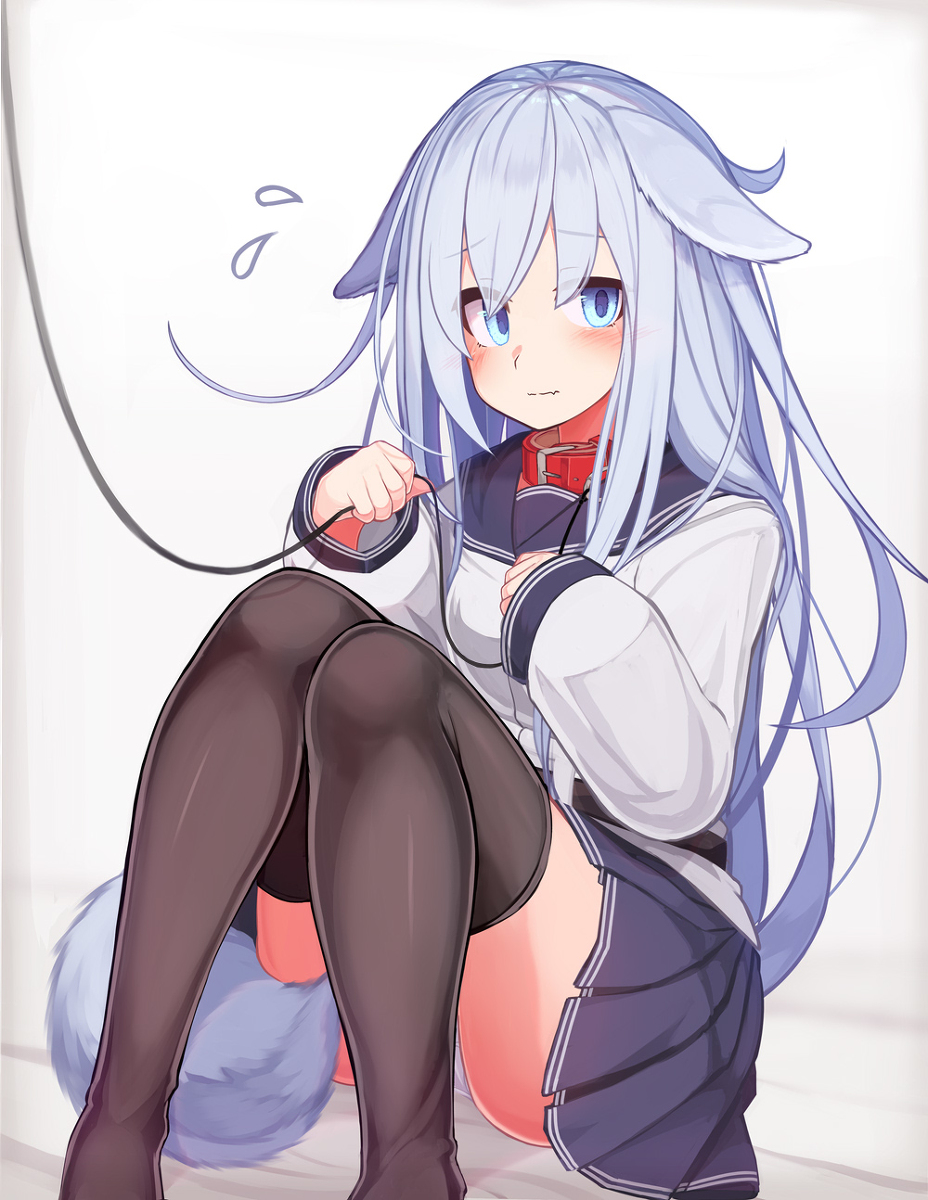 This is a pixiv picture whose title is 首輪イヌミミっ子響ちゃん.