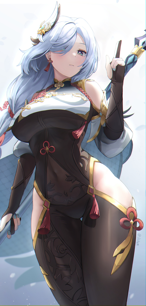 This is a pixiv picture whose title is 申鶴.