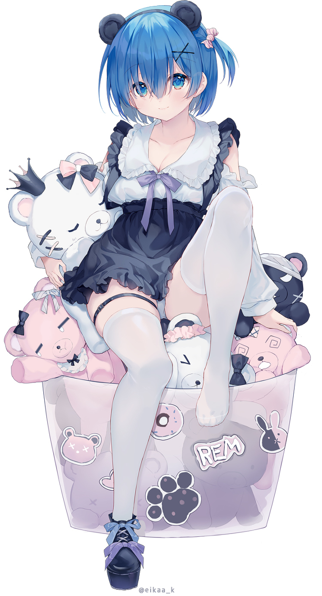 This is a pixiv picture whose title is クマミミレム💙.