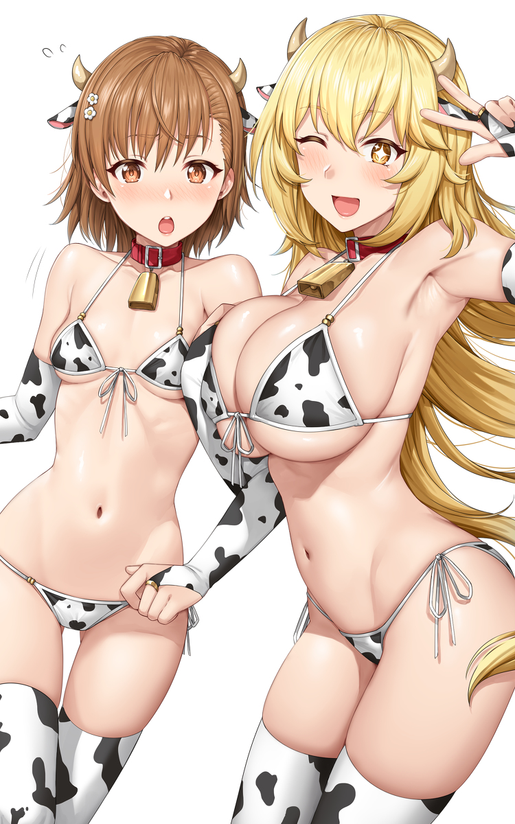 This is a pixiv picture whose title is Misaka&Misaki /COWFEVER06.