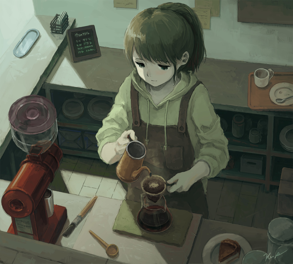 This is a pixiv picture whose title is Coffee shop.