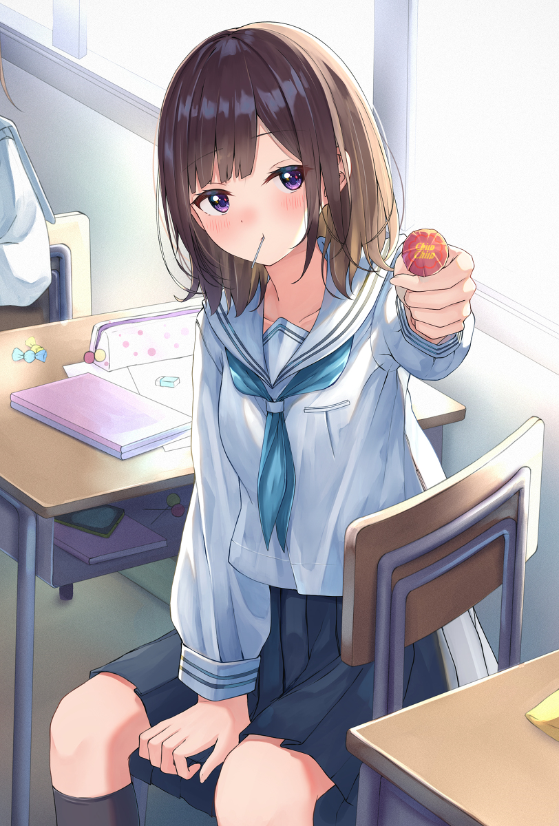 This is a pixiv picture whose title is 「飴ちゃん食べる？おいしいよ」.