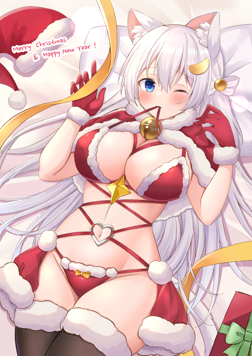 This is a pixiv picture whose title is サンタネコ.