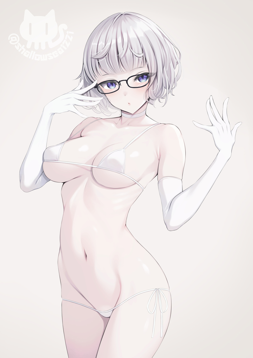 This is a pixiv picture whose title is ジャック・ド・モレー×白ビキニ.