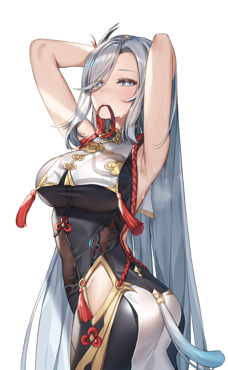 This is a pixiv picture whose title is 申鶴.