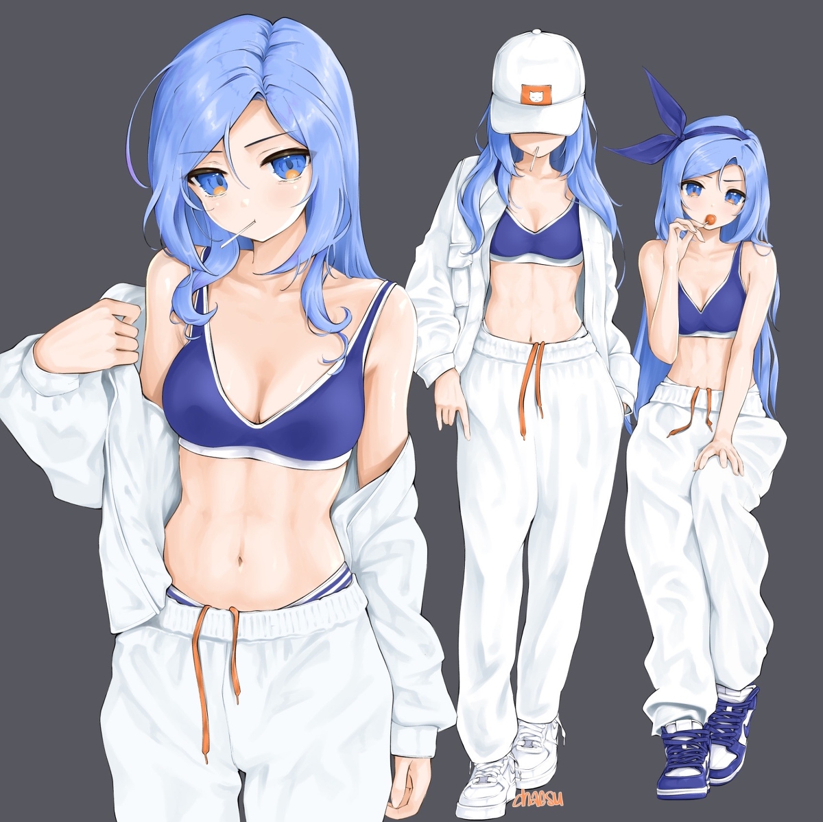 This is a pixiv picture whose title is white blue.