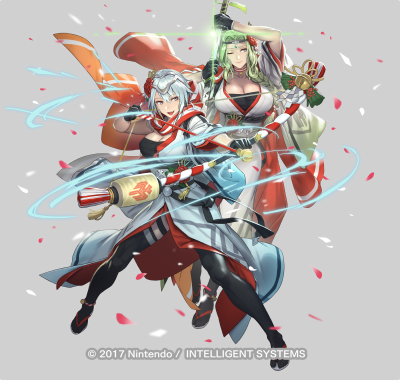This is a pixiv picture whose title is 【お仕事】ＦＥヒーローズ　『正月ダグ＆ノート』.
