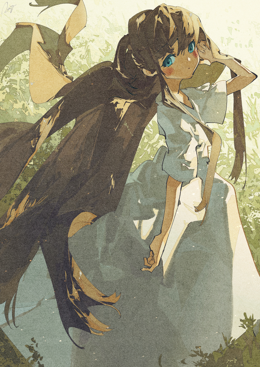 This is a pixiv picture whose title is 青い目.