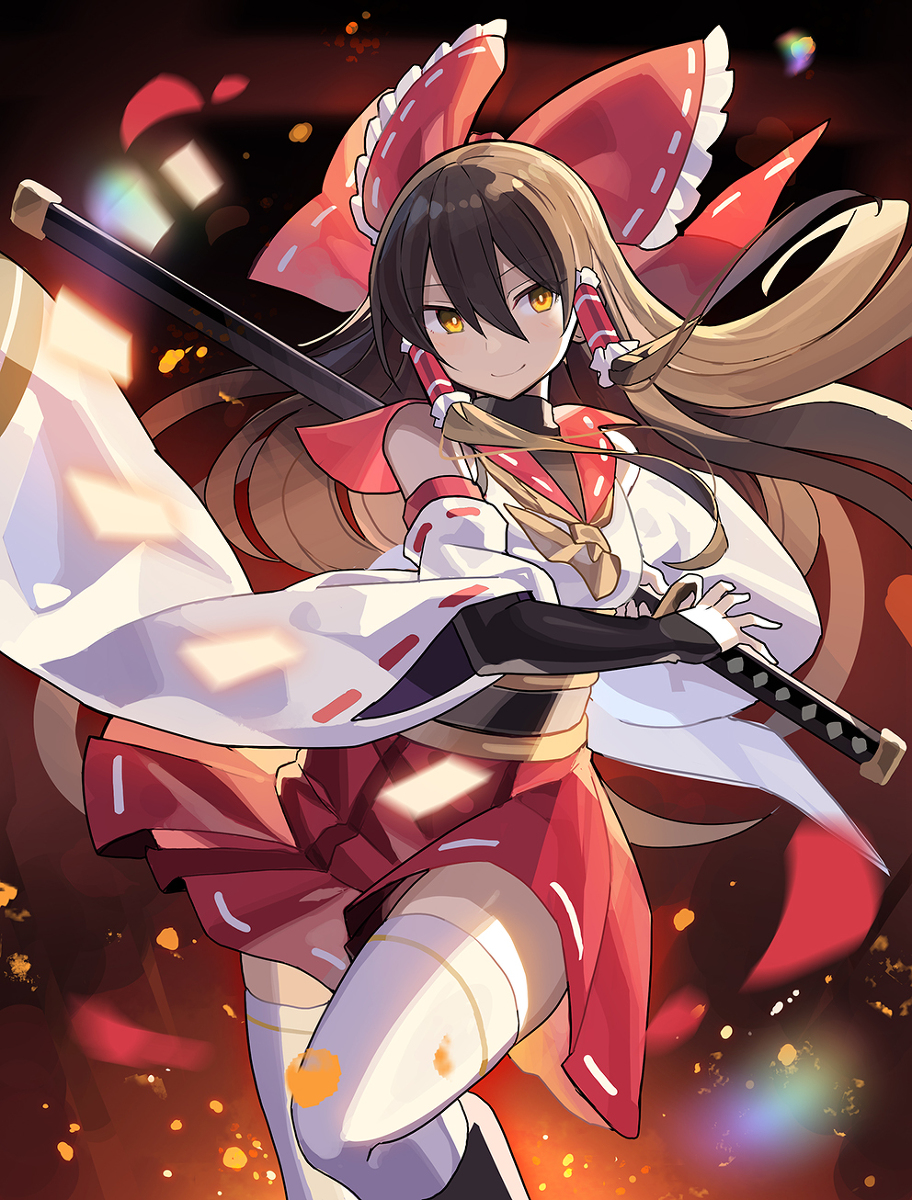 This is a pixiv picture whose title is 刀霊夢.