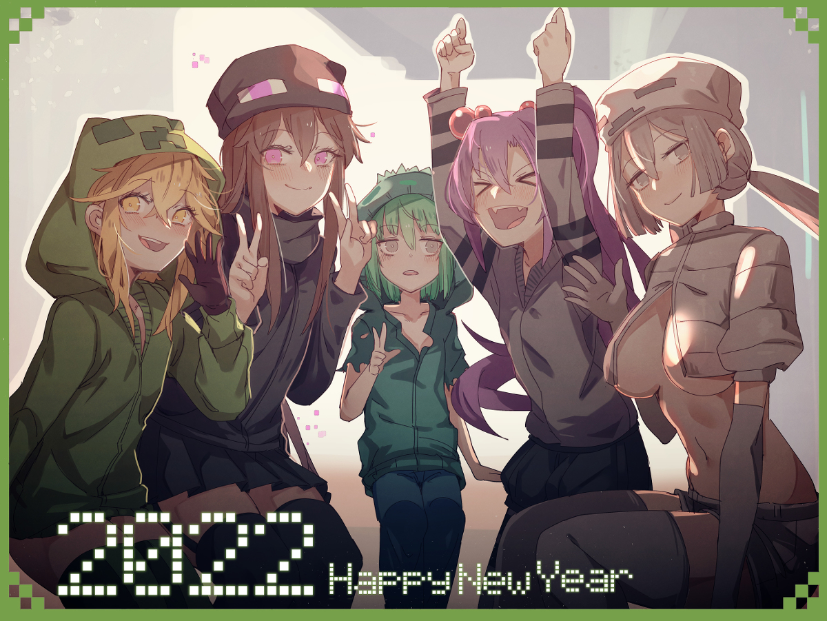 This is a pixiv picture whose title is マイクラのハッピーニューイヤー2022.