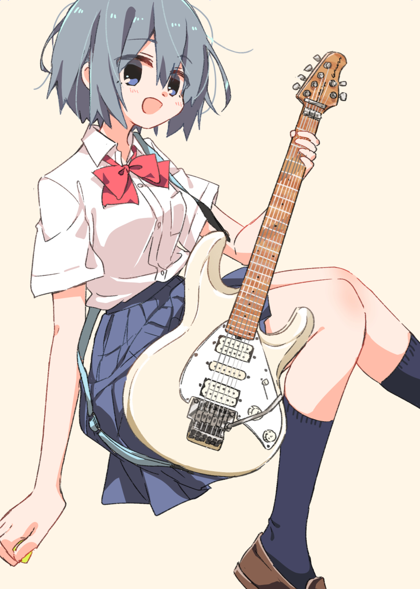 This is a pixiv picture whose title is ギター少女.