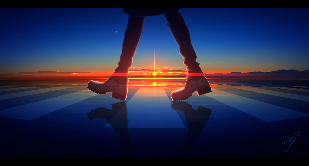 This is a pixiv picture whose title is 道は続く.