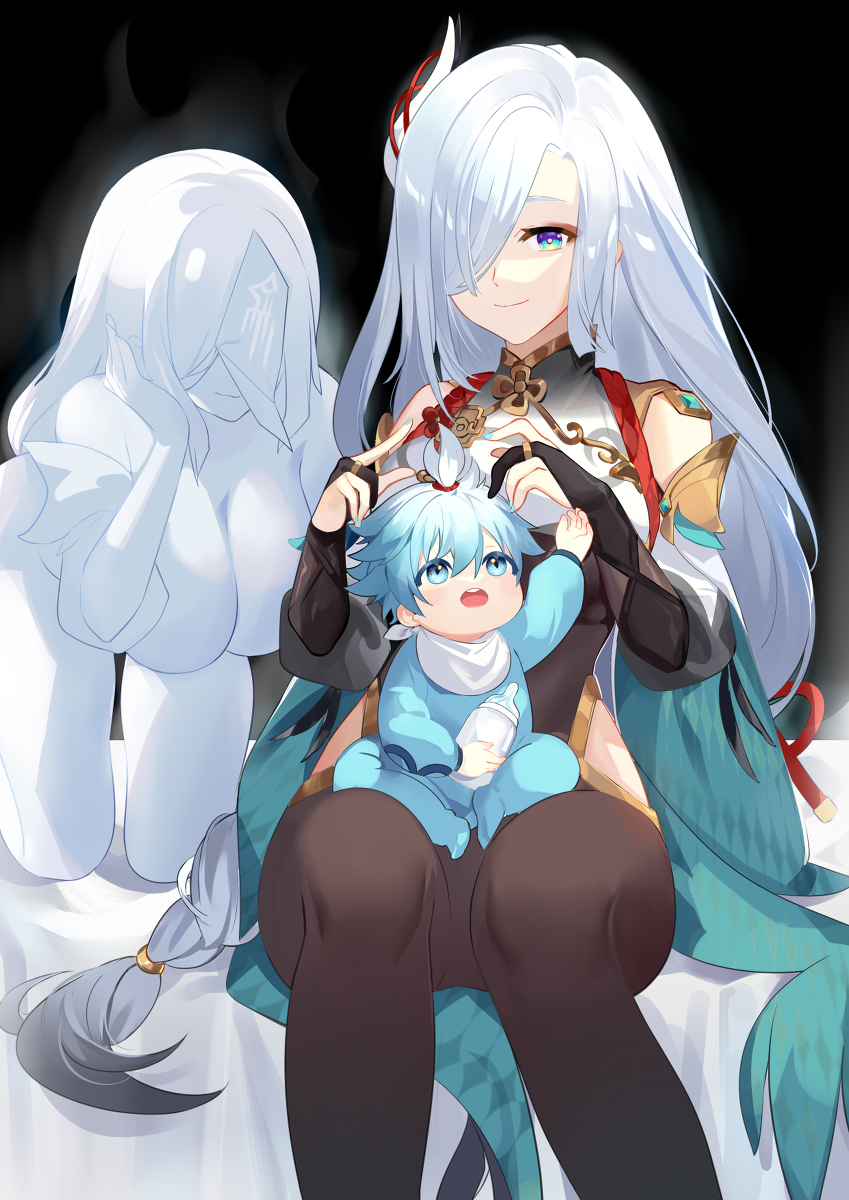 This is a pixiv picture whose title is 申鹤.