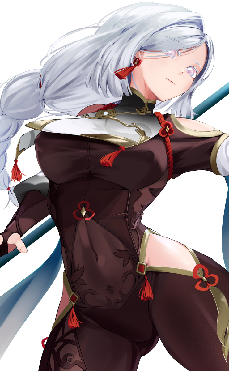 This is a pixiv picture whose title is 申鶴.