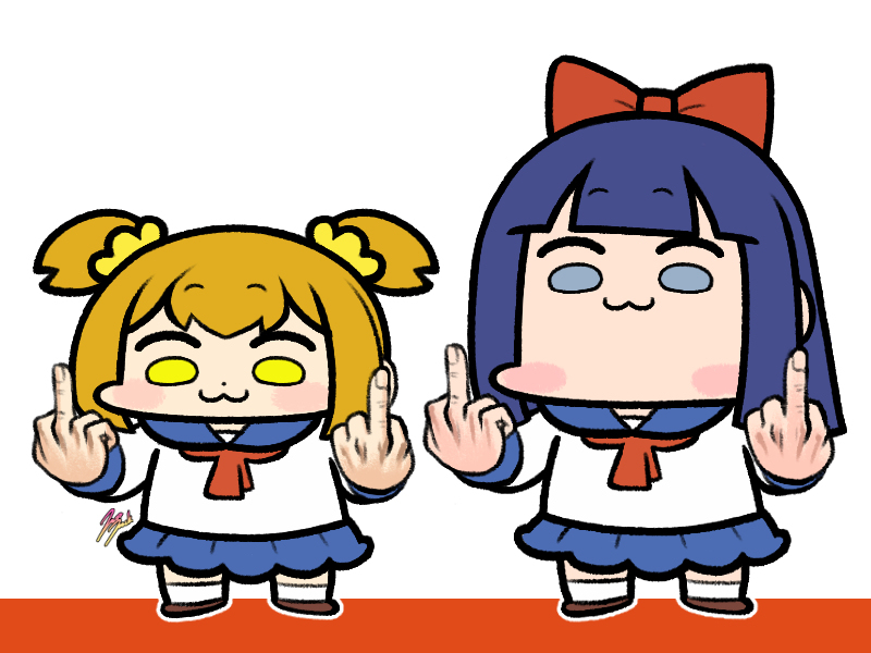 This is a pixiv picture whose title is ポプテピピック.