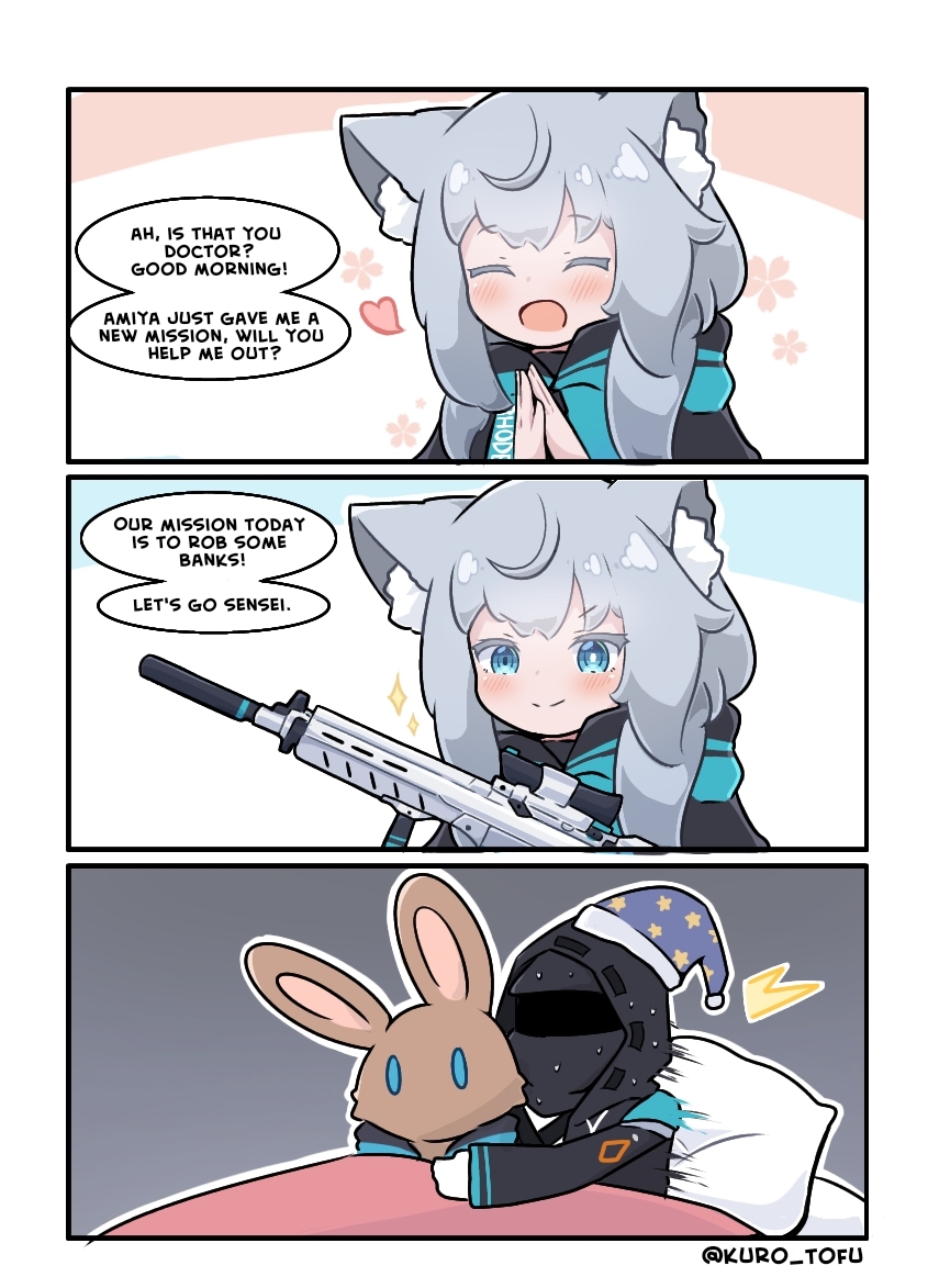 This is a pixiv picture whose title is Just a Bad Dream.
