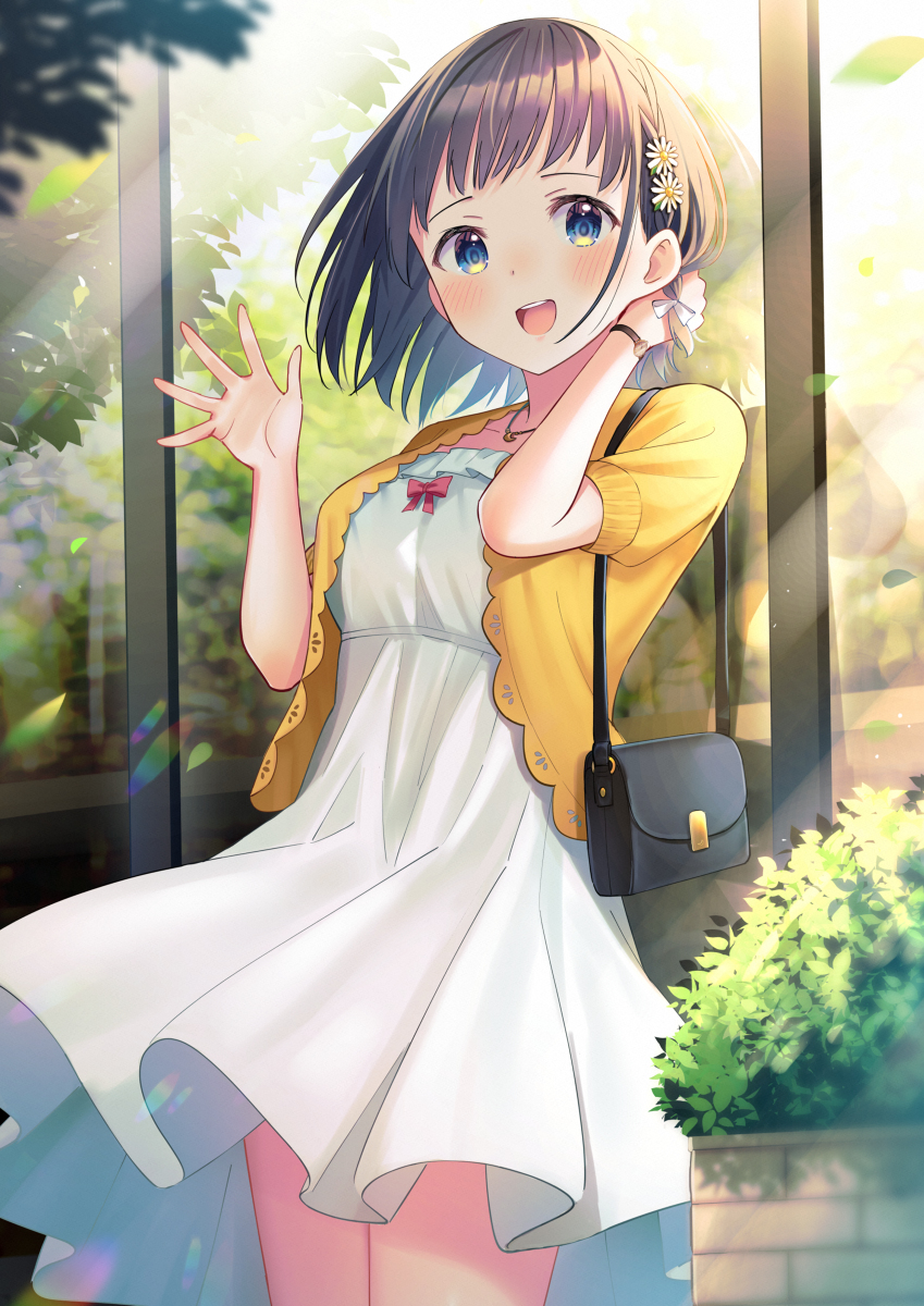 This is a pixiv picture whose title is 憧れの君と待ち合わせ.