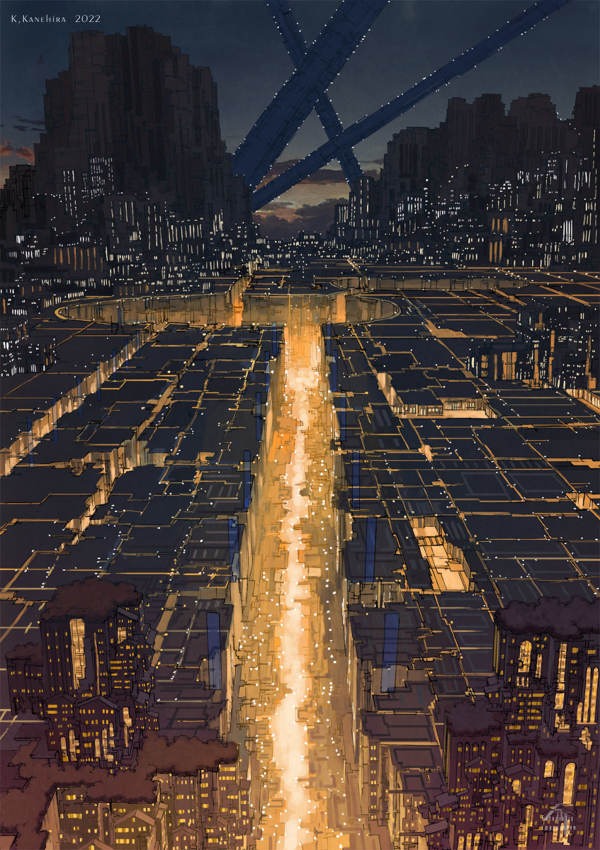 This is a pixiv picture whose title is 夜の輝き.
