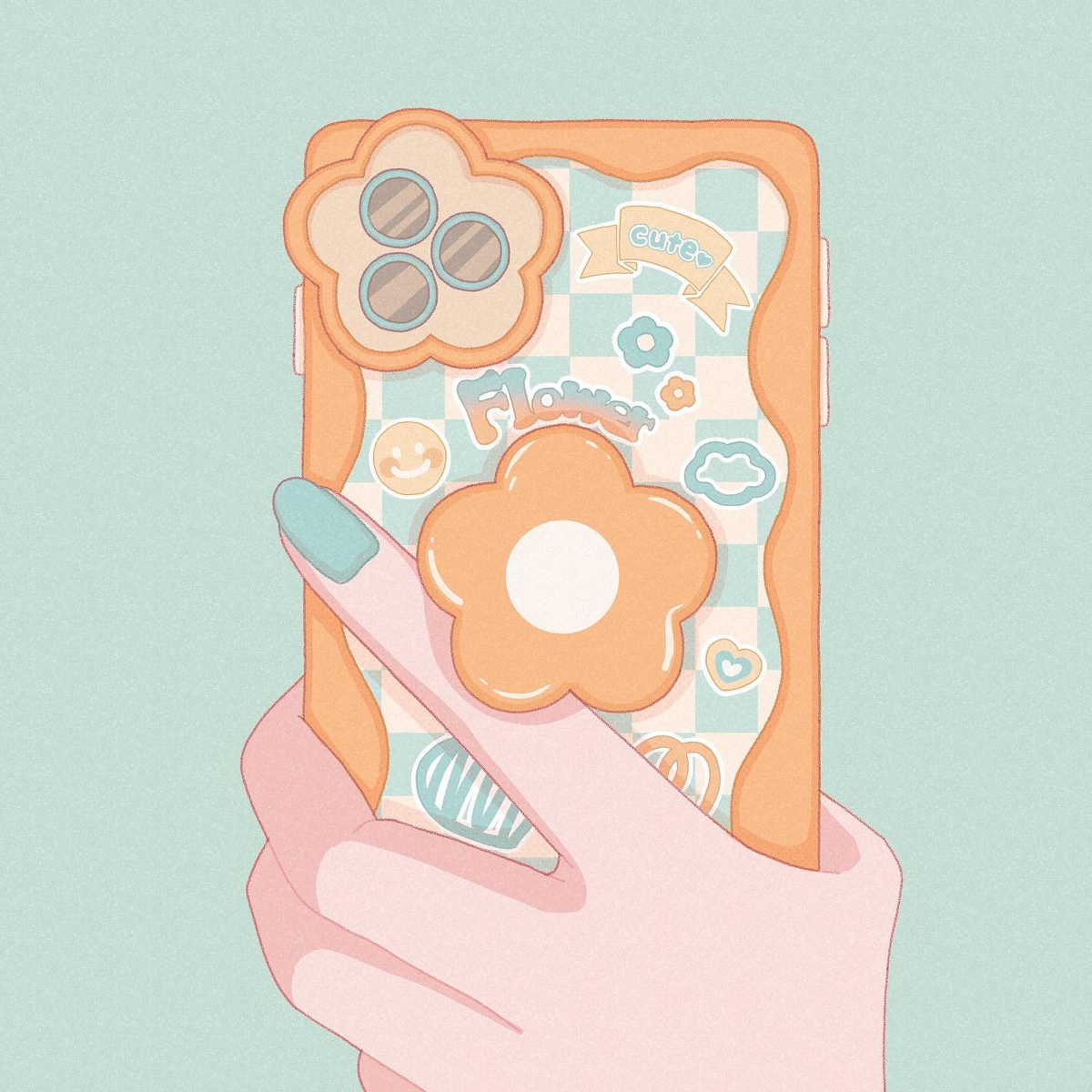 This is a pixiv picture whose title is phone case.