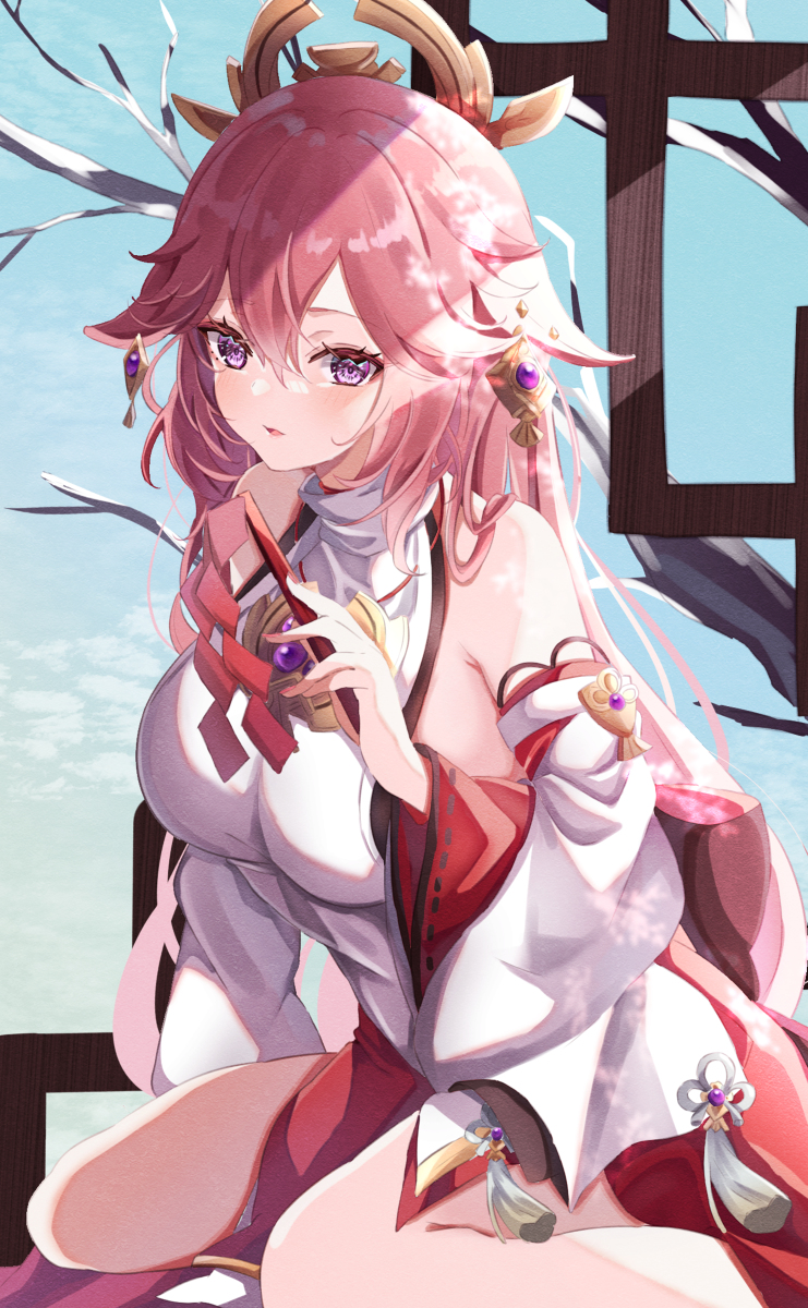 This is a pixiv picture whose title is 八重神子.